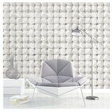 Livingandhome Modern Geometric Pattern Background Wallpaper White, WF0055