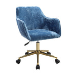 Velvet Upholstered Home Office Swivel Task Chair with Flared Arms, JM2058