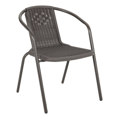 Livingandhome PE Rattan Stacking Garden Chairs Set of 4, LG0543