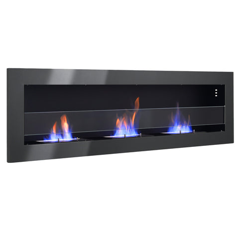 Recessed and Wall Mount Ethanol Fireplace, Adjustable Flame Size, PM1032