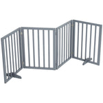 Wooden Foldable Freestanding 4 Panel Pet Gate, FI0122