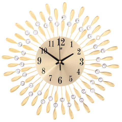 Livingandhome 3D Silent Drop-Shape Metal Wall Clock with Crystal, SP1593