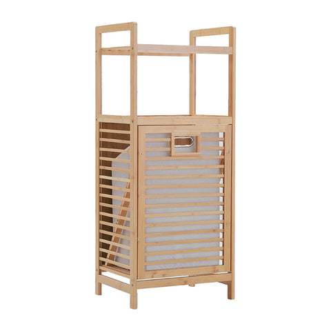 Livingandhome Bamboo Laundry Hamper Basket with Liner Bag, SW0401