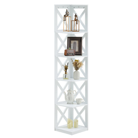 Livingandhome 5-Tier Corner Shelf, Display Shelves for Living Room, FI0283