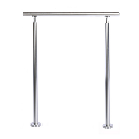 Livingandhome Silver Floor Mount Stainless Steel Handrail for Slopes and Stairs, LG0675