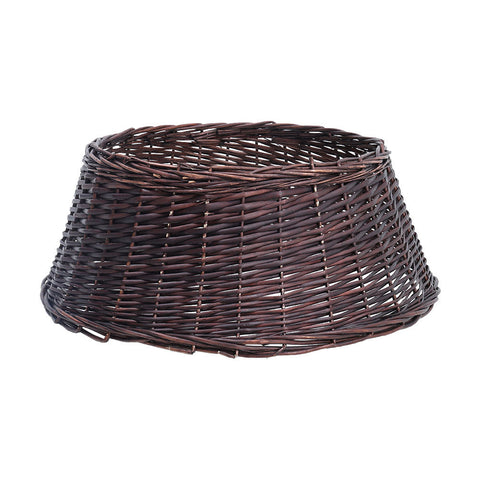 Livingandhome Wicker Christmas Tree Collar Skirt Rattan Xmas Tree Basket Ring Base, SW0311