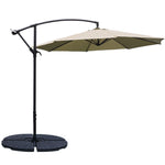 Outdoor Large 3M Cantilever Parasol with Cross and 4-Piece Base, LG0437LG0441LG0884