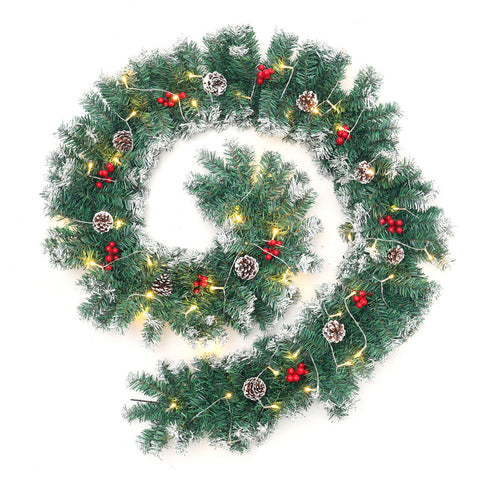 270cm Artificial LED Warm White Light Christmas Garland, PM0409