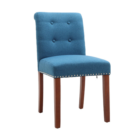 Livingandhome Set of 2 Contemporary Buttoned Accent Dining Chair Studded Rim, JM2132