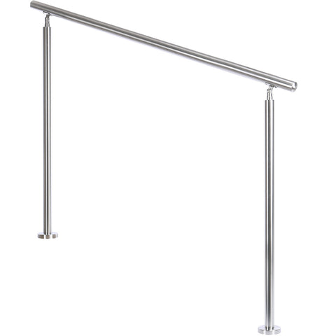 Livingandhome Silver Floor Mount Stainless Steel Handrail for Slopes and Stairs, LG0343