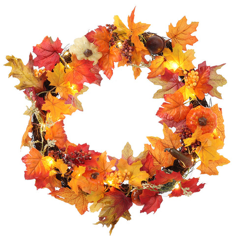 Fall Wreath for Front Door Halloween Thanksgiving Decoration, SP0844