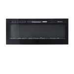 Linear Electric Fireplace Recessed in Black, PM0886