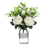 Livingandhome Simulation Flower with Vase, Desktop Ornament Wedding Bouquet Decoration, SW0247