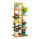 Livingandhome Rustic Wooden Multi-Tiered Potted Plant Stand, SP2114