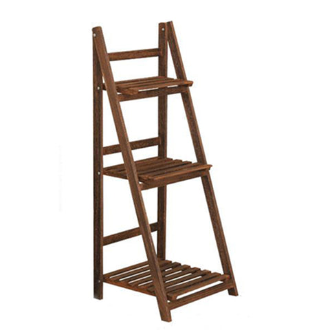 H&O Direct Rustic Wooden Foldable Ladder Shelf for Plants, SP2032