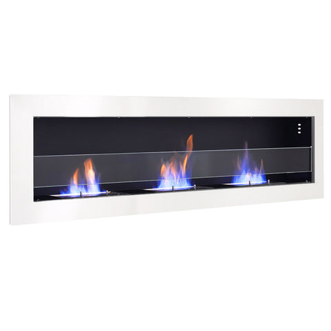 Wall Mounted Stainless Steel Recessed Ethanol Fireplace, PM1028