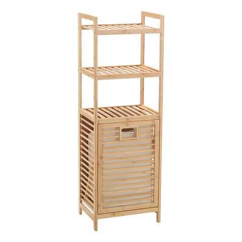 Livingandhome Bamboo Laundry Hamper Basket with Liner Bag, SW0402