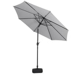 Livingandhome 3M Large Rotating Patio Parasol for Outdoor Sunshade and Rain with Plastic Fillable Base, LG0445LG0455