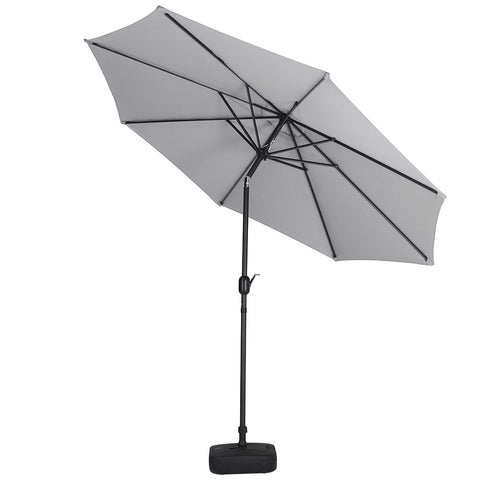 Livingandhome 3M Large Rotating Patio Parasol for Outdoor Sunshade and Rain with Plastic Fillable Base, LG0445LG0455