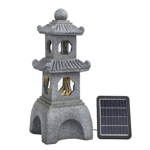 Livingandhome Pagoda Solar Garden Fountain, AI1056