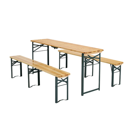 Rustic Fir Wood Folding Garden Table Bench Set, CX0166CX0167