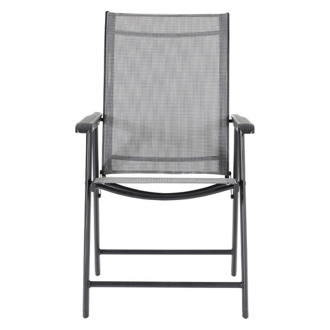 Livingandhome Metallic-Frame and Fabric Foldable Chairs Set of 4, LG0542