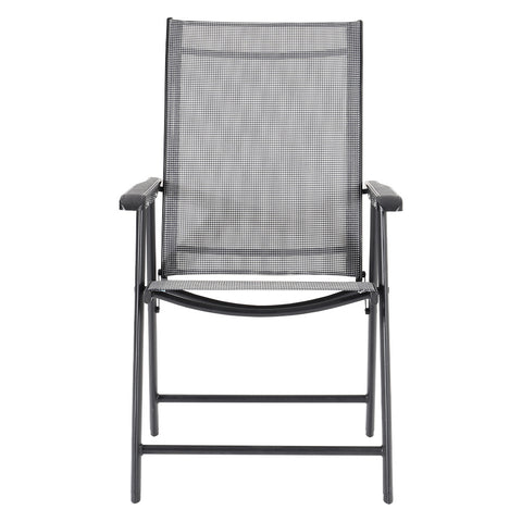 Livingandhome Metallic-Frame and Fabric Foldable Chairs Set of 2, LG0541