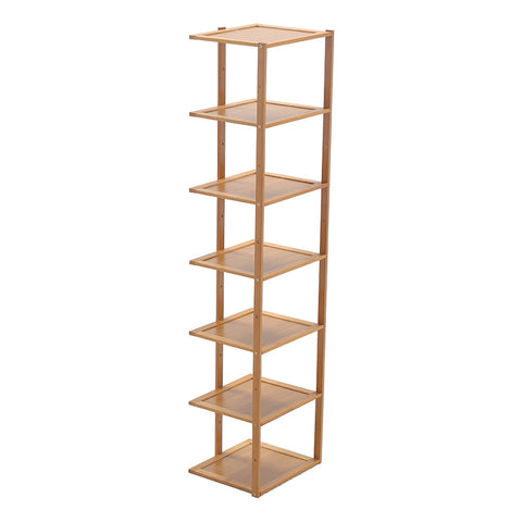 Livingandhome 7 Tiers Bamboo Shoe Rack Entryway Hallway Shoe Shelf, SW0382