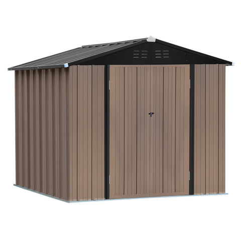 Large Galvanized Steel Lockable Apex Metal Shed, PM0614PM0615