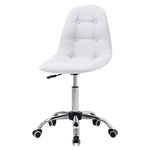 Contemporary Linen Chrome Base Swivel Office Chair, FI0279