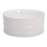 Livingandhome White Ceramic Rippled Bathroom Sink, DM0451