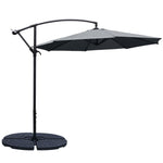 Livingandhome Outdoor 3M Large Cantilever Parasol with Cross and Fillable Base, LG0439LG0441LG0884