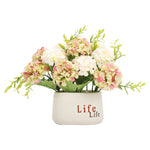 Livingandhome Artificial Hydrangea Flower in Ceramic Planter for Desktop Decoration, SW0241