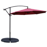 Outdoor Large 3M Cantilever Parasol with Cross and 4-Piece Base, LG0435LG0441LG0884