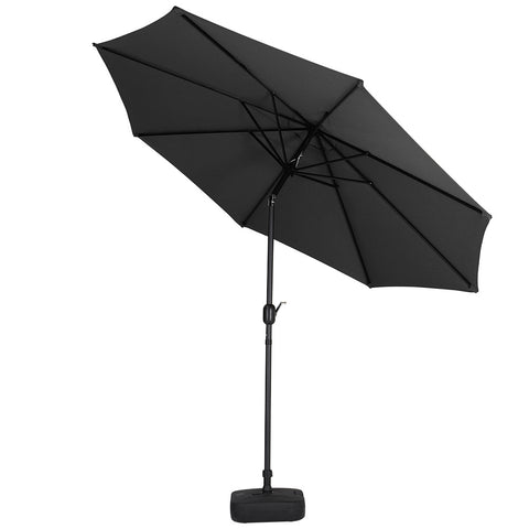 Livingandhome 3M Large Rotating Patio Parasol for Outdoor Sunshade and Rain with Plastic Fillable Base, LG0447LG0455