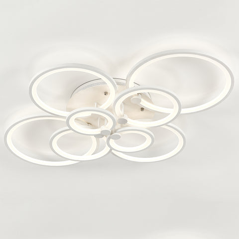 Livingandhome Modern Circular LED Light-adjusted Semi Flush Ceiling Light for Nordic Decor, LG0592