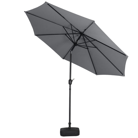 Livingandhome 3M Large Rotating Patio Parasol for Outdoor Sunshade and Rain with Plastic Fillable Base, LG0446LG0455