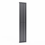 Livingandhome Steel Smoke Grey Vertical Tall Radiator with Single Panel, DM0380