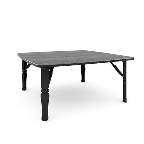 Livingandhome Square 80cm Wooden Folding Coffee Table Black, ZH1302