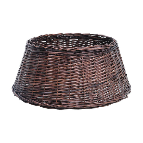 Livingandhome Wicker Christmas Tree Collar Skirt Rattan Xmas Tree Basket Ring Base, SW0310