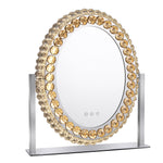 Livingandhome Oval Crystal LED Hollywood Vanity Mirror with Touch Screen, SP2525