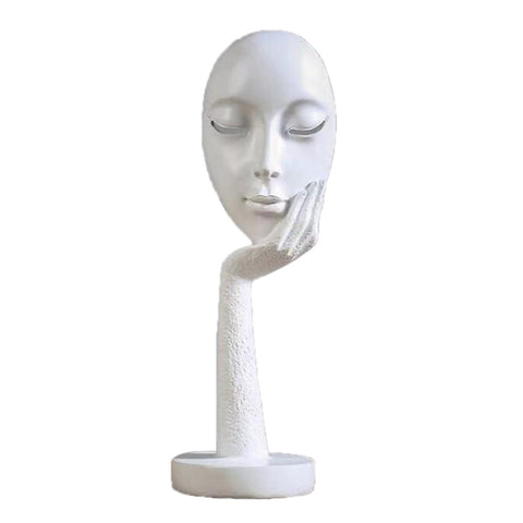 Livingandhome Abstract Resin Woman Face Statue Home Decoration, SP2703