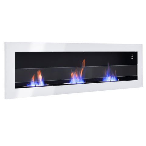 Recessed and Wall Mount Ethanol Fireplace, Adjustable Flame Size, PM1034