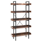 H&O Direct 5 Tier Industrial Shelving Unit Bookcase Display Shelf, DM0371