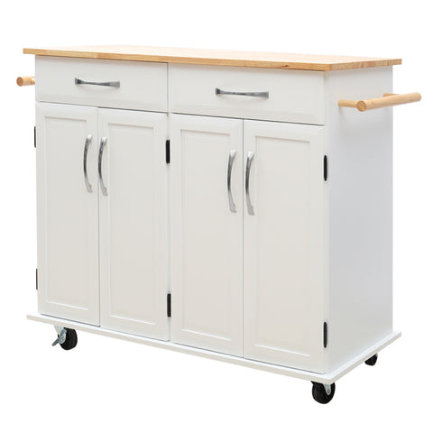 Livingandhome Large Catering Trolley Cart with Drawers and Cabinets, JM1097