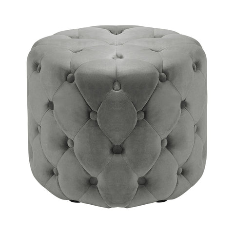 Round Velvet Buttoned Footstool, JM1431