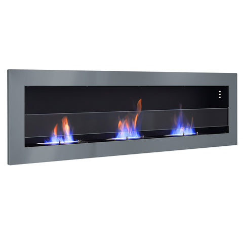 Wall Mounted Stainless Steel Recessed Ethanol Fireplace, PM1030