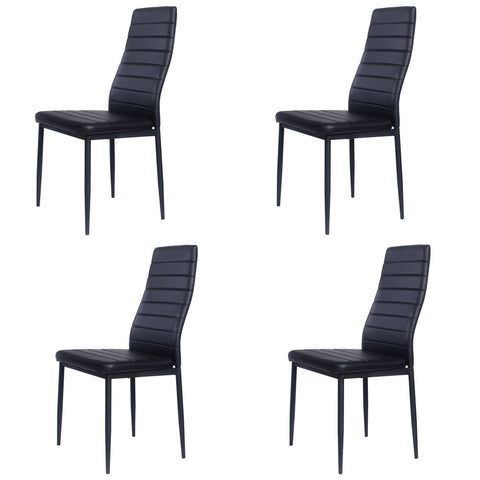 Livingandhome Set of 4 Modern Faux Leather Armless High Back Dining Chairs, JM0202