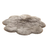 Livingandhome Flower Shaped Super Soft Shaggy Area Rug Grey, SP1398