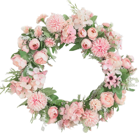 Spring Artificial Peony Wreath Mixed Flowers for Wedding Decor, SC0508